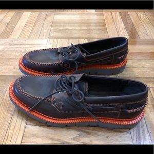 Walter Boat Shoe with Neon Stitching, Size 42 M.